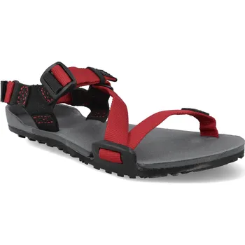 Dívčí sandály Barefoot dětské sandály Xero shoes - Z-Trail Youth Charcoal /Red Pepper červené Velikost: 32