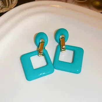 Náušnice Barevné veselé čtvercové náušnice | módní doplněk, dámské náušnice - HE14189-4