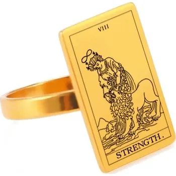 Prsten Ocelový prsten s tarotem | magický amulet - PEVNOST , 6