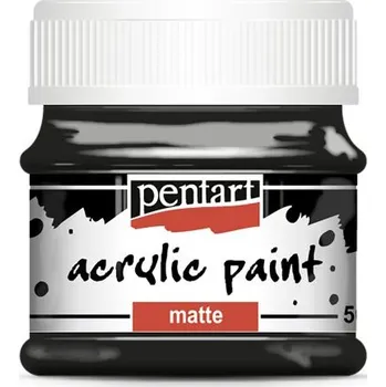 Vodová barva Pentart Akrylová barva matná PENTART 50 ml ČERNÁ