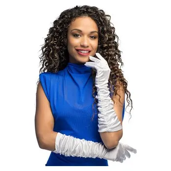 Boland Rukavičky bílé dlouhé nařasené