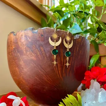 Náušnice Boho visací náušnice | módní šperky, dámské náušnice - zlatá-200025551