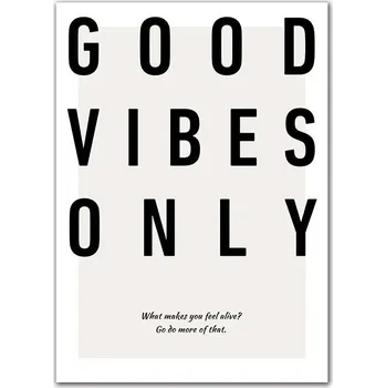 Plakát Minimalistický motivační plakát černobílý | moderní dekorace, plakát na zeď - A , 50 x 75 cm bez rámu