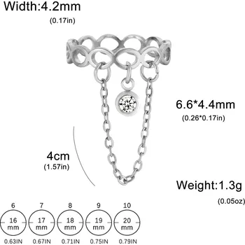 Prsten Ocelový prsten Nekonečno s řetízkem | dámský šperk - C ocel , 7