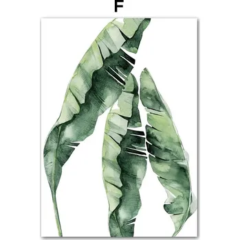 Obraz Zelený akvarelový obraz rostlin | Dekorace na zeď, Skandinávský obraz - F , 20 x 25 cm bez rámu