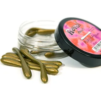 Umělá nástraha Revol Baits nástraha Leech 70mm příchuť sýr-česnek, barva olivová perleť 10ks