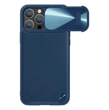 Nillkin CamShield Leather S Case etui iPhone 14 Pro pokrowiec z osłoną na aparat niebieskie