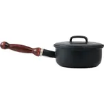 BELIS Smaltovaný rendlík s poklicí a dřeveným držadlem ø 16 cm - 1.25 l štýlák - BSE