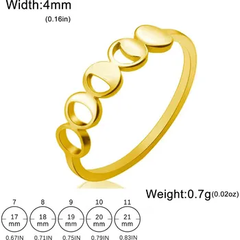 Prsten Měsíční fáze ocelový prsten | šperk pro ženy - Zlatá barva , 7