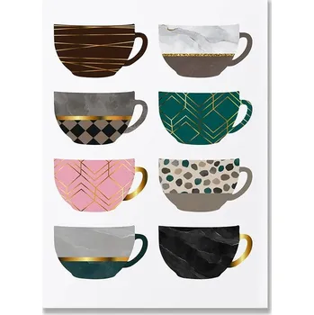 Obraz Minimalistické obrazy do kuchyně | moderní plakáty s kávovým motivem - D , 20 x 25 cm bez rámu