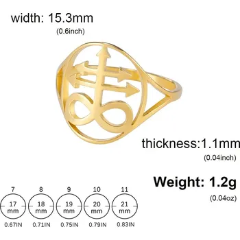 Prsten Ocelový prsten sigil lucifer pro muže | šperky - Leviathan Cross G , 10