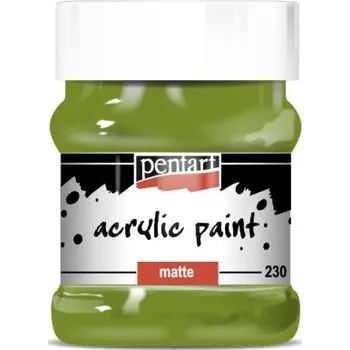 Vodová barva Pentart Akrylová barva matná PENTART 230 ml OLIVOVÁ