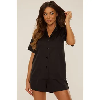 Dámské pyžamo Saténové dámské pyžamo Cordelia černé S