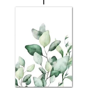 Obraz Zelený akvarelový obraz rostlin | Dekorace na zeď, Skandinávský obraz - já , 20 x 25 cm bez rámu