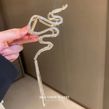 Černý doplněk do vlasů se sponou | spona do vlasů, ozdobná spona - zlato - 10