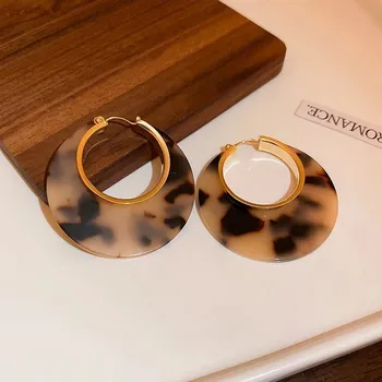 Náušnice Leopardí kruhové náušnice retro módní | dámské náušnice, visací náušnice - HE12634-1