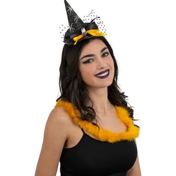 Karnevalový doplněk Carnival Toys&nbsp;Čarodějnický klobouček s lebkou na čelence