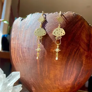 Náušnice Boho visací náušnice | módní šperky, dámské náušnice - Světle žlutá barva