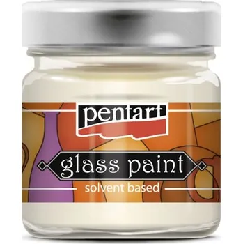 Speciální výtvarná barva Pentart Barva na sklo nevypalovací PENTART 30 ml BÍLÁ