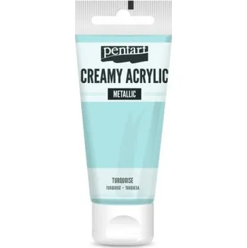 Pentart Krémová akrylová barva metalická PENTART 60 ml TYRKYSOVÁ
