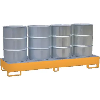 Olejová vana Záchytná vana pro 4 sudy v řadě, lakovaná, s roštem, ECO 2mm