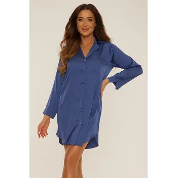 Dámské noční prádlo Saténová noční košile Cordelia tmavě modrá XXL