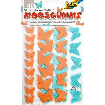 Samolepky z moosgummi - se třpytkami varianta motýlci