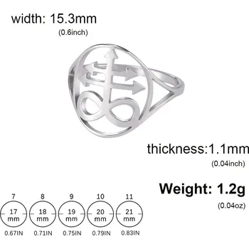 Prsten Ocelový prsten sigil lucifer pro muže | šperky - Leviathan Cross S , 8