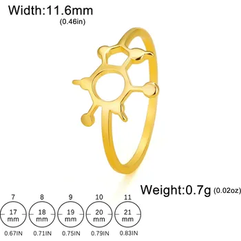 Prsten Nerezový prsten molekulární | vědecký šperk - Kofeinové zlato , 7