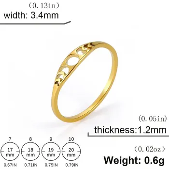 Prsten Měsíční prsten z oceli | dámský šperk - Zlato , 9