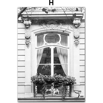 Obraz Černobílý vintage obraz s motivy Paříže | retro plakát, obraz do bytu - H , 21 x 30 cm bez rámu