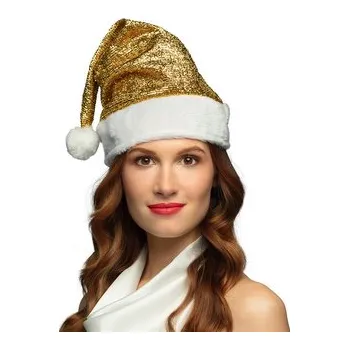 Vánoční dekorace Boland&nbsp;Čepička Santa vánoční zlatá