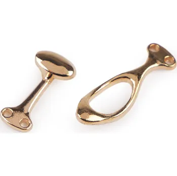 Kovové ozdobné zapínání 10x36 mm, barva 3 růžové zlato