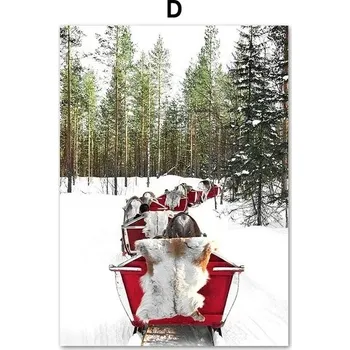 Obraz Obraz se zimními motivy | Dekorace na zeď, Vánoční obraz - D , 40 x 50 cm bez rámu