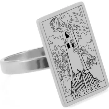 Prsten Ocelový prsten s tarotem | magický amulet - VĚŽ-200001951 , 10