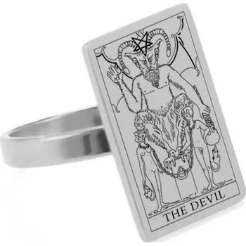 Prsten Ocelový prsten tarot | dámský šperk - ĎÁBEL-201447539 , 9