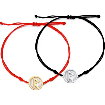 Náramek Skyrim vikingský amulet | ocelový náramek s runami 1 ks - Raido , Zlato