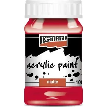 Vodová barva Pentart Akrylová barva matná PENTART 100 ml ČERVENÁ
