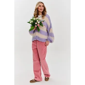 Dámské oblečení NAOKO Kardigan Blooming Dahlia Fialová Regular Fit OS