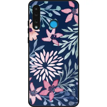 Pouzdro na mobilní telefon Lesklé pouzdro Exclusive iSaprio - Leaves on Blue - Huawei P30 Lite