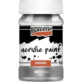 Vodová barva Pentart Akrylová barva metalická PENTART 100 ml STŘÍBRNÁ