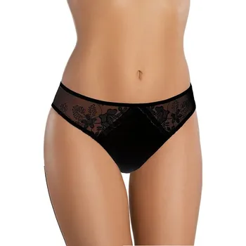 Dámská móda Bavlněné kalhotky s krajkou 74 černé XL