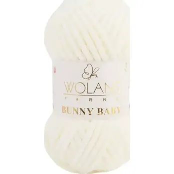 Příze Wolans Bunny Baby 10002 Krémová (Žinylková příze Bunny baby Krémová)
