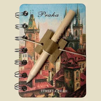 Blok Zápisník malý kovová vazba + tužka