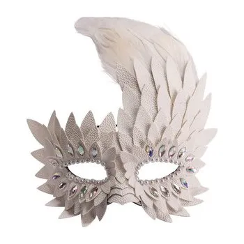 Karnevalový kostým Carnival Toys&nbsp;Luxusní bílá škraboška z ekokůže