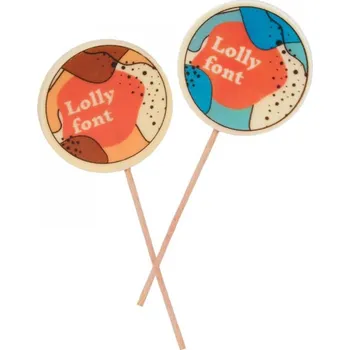 Bonbon Čokoládová lízátka s potiskem Lolly Font 40 g - 500 ks