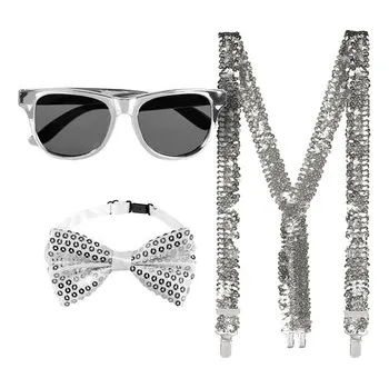 Karnevalový doplněk Boland&nbsp;Stříbrná sada doplňků silvestrovská