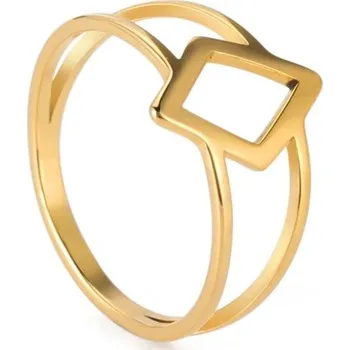 Prsten Ocelový dámský prsten rhombic | šperk - Zlatá barva , 7