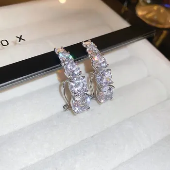 Náušnice Křišťálové zirkonové visací náušnice | dámské náušnice, stříbrné náušnice - stříbrná barva 1