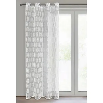 Dekorační vzorovaná záclona s kroužky MELISSA bílá 140x250 cm (cena za 1 kus) MyBestHome